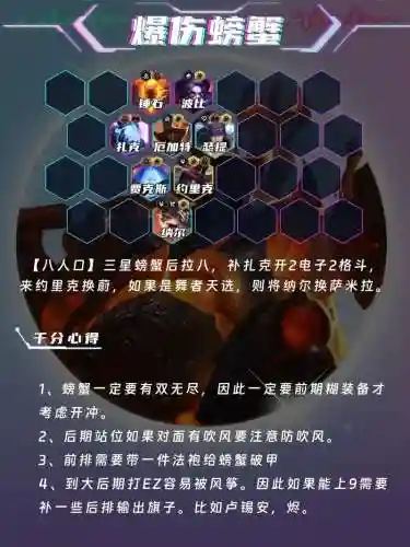 电子螃蟹阵容