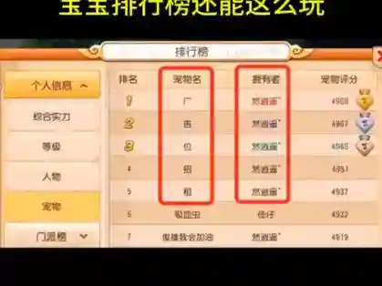 梦幻西游名打排行_1