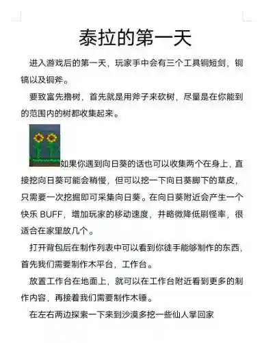 《泰拉瑞亚》新手开荒流程攻略