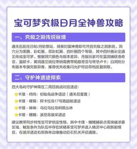 神奇宝贝究极日月神兽攻略，究极日月神兽大全插图1